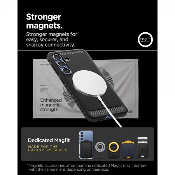 Spigen Samsung Galaxy S25 Plus Deksel Rugged Armor MagFit Matte Black