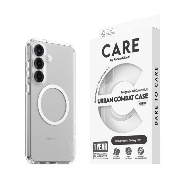 CARE by PanzerGlass Samsung Galaxy S25 Plus Deksel Urban Combat MagSafe Hvit