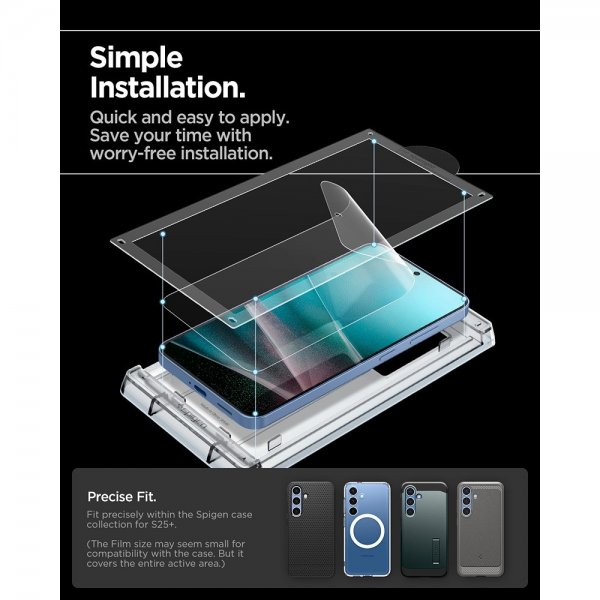 Spigen Samsung Galaxy S25 Plus Skjermbeskytter EliteShield EZ Fit