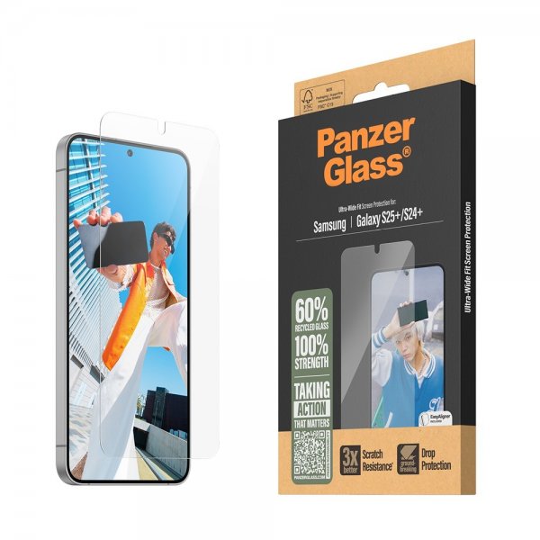 PanzerGlass Samsung Galaxy S24 Plus/Galaxy S25 Plus Skjermbeskytter Ultra-Wide Fit EasyAligner