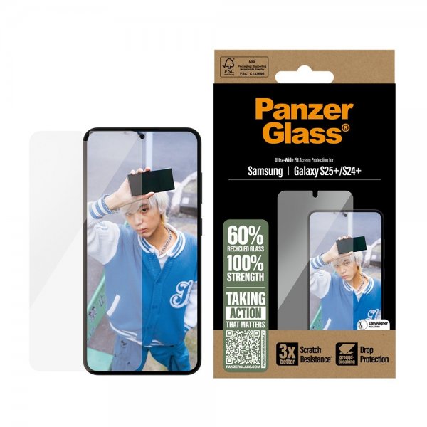 PanzerGlass Samsung Galaxy S24 Plus/Galaxy S25 Plus Skjermbeskytter Ultra-Wide Fit EasyAligner
