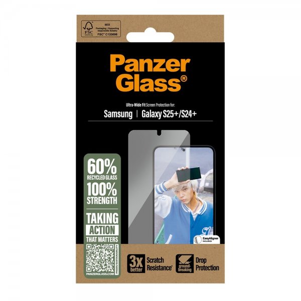 PanzerGlass Samsung Galaxy S24 Plus/Galaxy S25 Plus Skjermbeskytter Ultra-Wide Fit EasyAligner