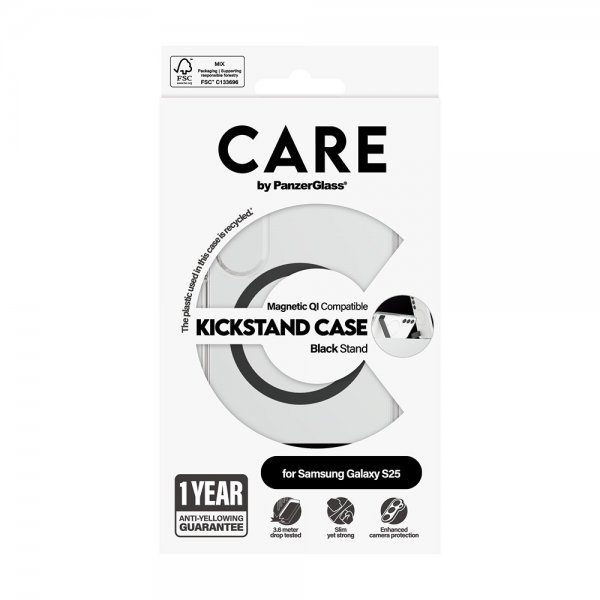 CARE by PanzerGlass Samsung Galaxy S25 Deksel Kickstand MagSafe Svart