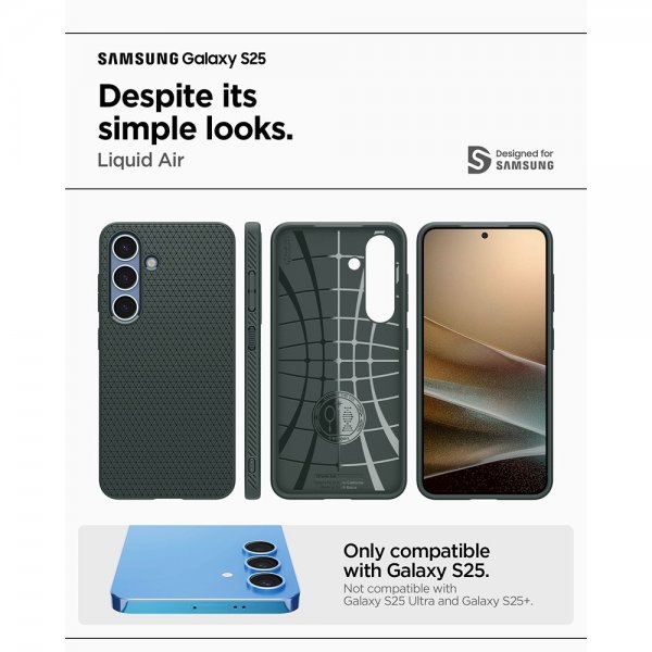 Spigen Samsung Galaxy S25 Deksel Liquid Air Abyss Green