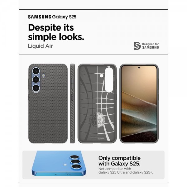 Spigen Samsung Galaxy S25 Deksel Liquid Air Marble Gray