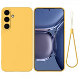 Samsung Galaxy S25 Deksel med Stropp Silikon Gul