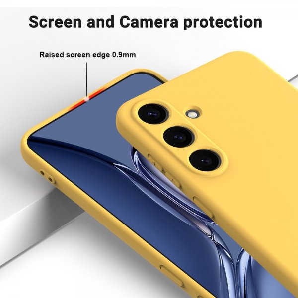 Samsung Galaxy S25 Deksel med Stropp Silikon Gul