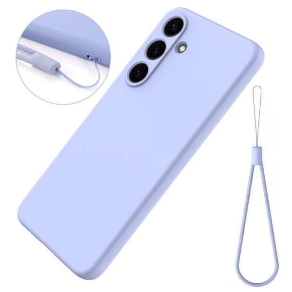 Samsung Galaxy S25 Deksel med Stropp Silikon Lilla