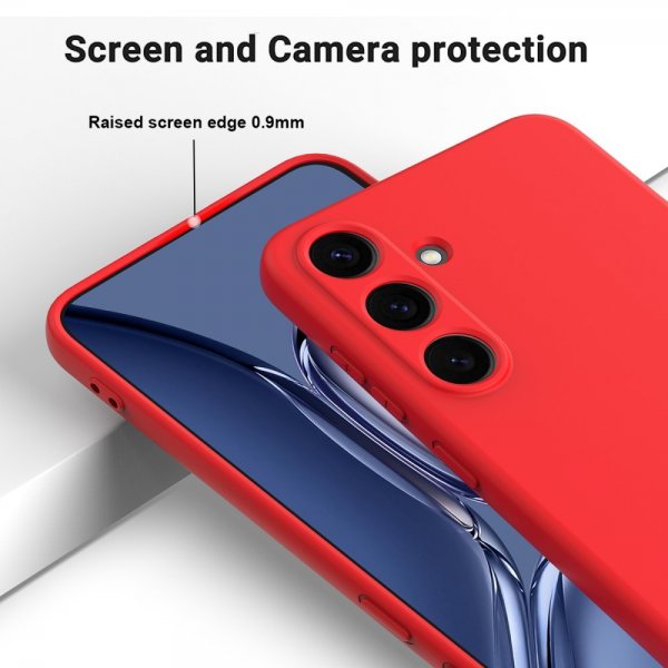 Samsung Galaxy S25 Deksel med Stropp Silikon Rød