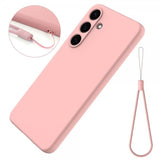 Samsung Galaxy S25 Deksel med Stropp Silikon Rosa