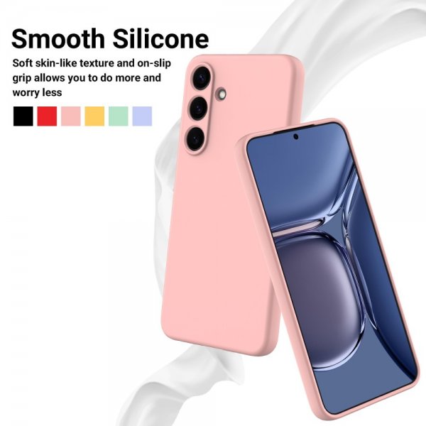 Samsung Galaxy S25 Deksel med Stropp Silikon Rosa