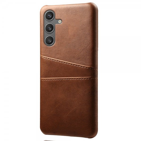 Samsung Galaxy S25 Deksel med To Kortlommer Mørkebrun
