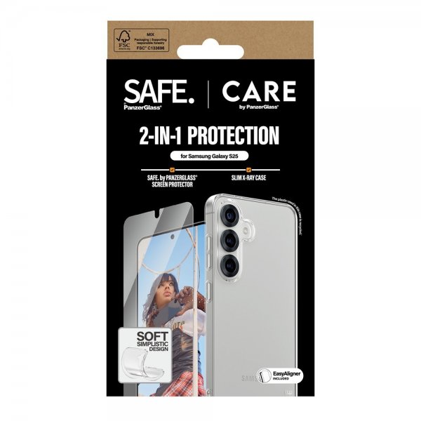 CARE by PanzerGlass Samsung Galaxy S25 Deksel og Skjermbeskytter Fashion 2-in-1 Bundle