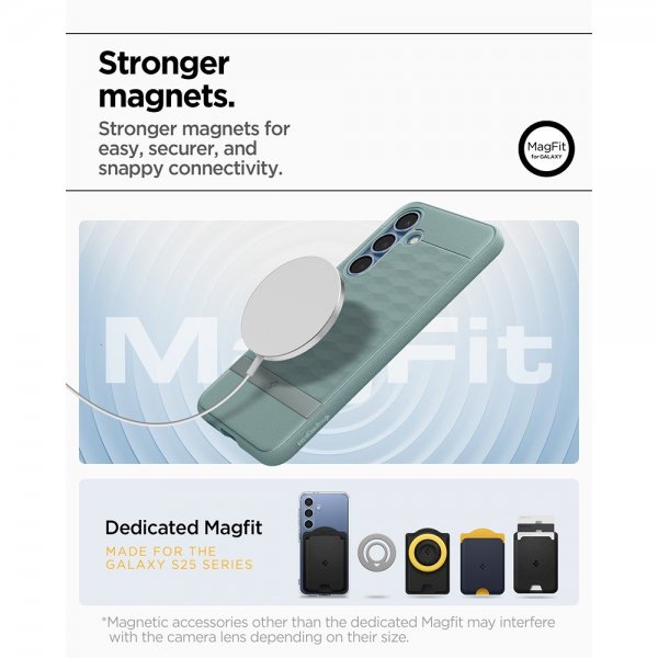 Spigen Samsung Galaxy S25 Deksel Parallax MagFit Sage Green