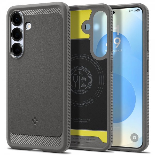 Spigen Samsung Galaxy S25 Deksel Rugged Armor MagFit Marble Gray
