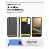 Spigen Samsung Galaxy S25 Deksel Rugged Armor MagFit Marble Gray
