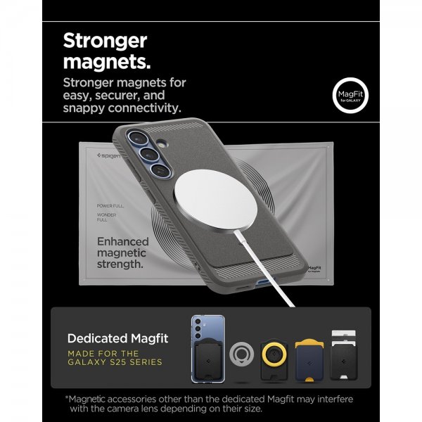 Spigen Samsung Galaxy S25 Deksel Rugged Armor MagFit Marble Gray
