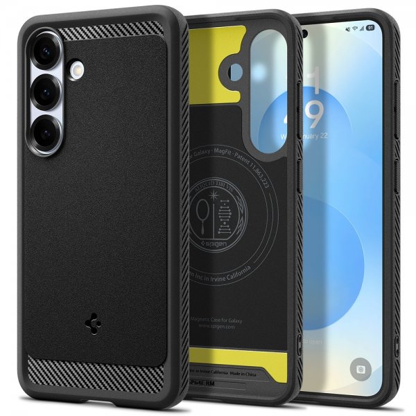 Spigen Samsung Galaxy S25 Deksel Rugged Armor MagFit Matte Black