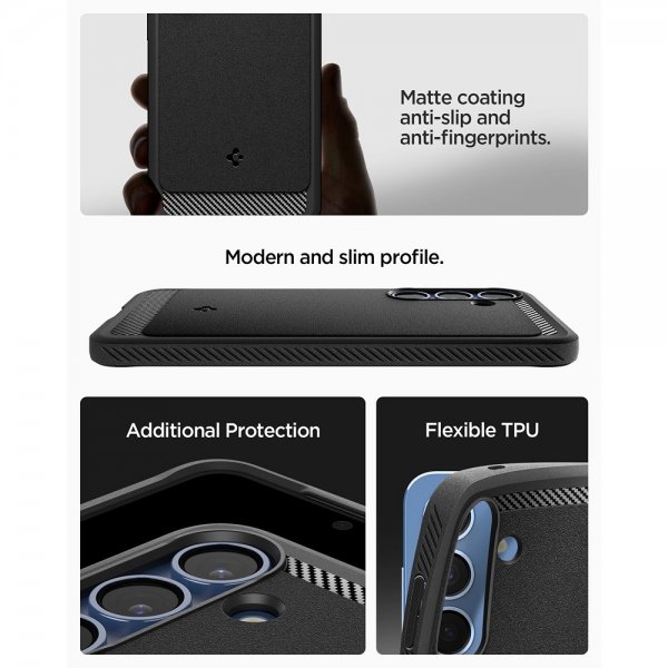 Spigen Samsung Galaxy S25 Deksel Rugged Armor MagFit Matte Black
