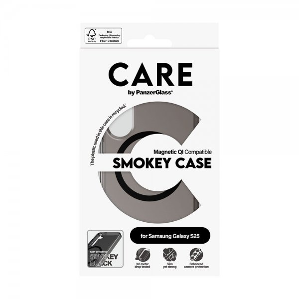 CARE by PanzerGlass Samsung Galaxy S25 Deksel Smokey MagSafe Svart