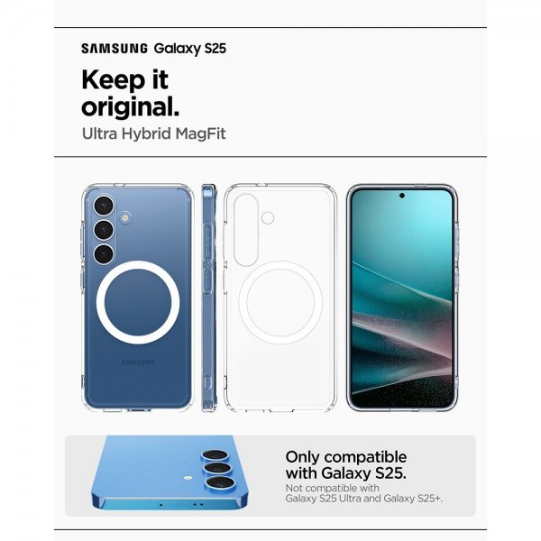 Spigen Samsung Galaxy S25 Deksel Ultra Hybrid MagFit Clear White