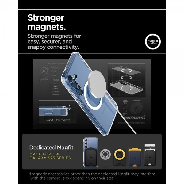 Spigen Samsung Galaxy S25 Deksel Ultra Hybrid MagFit Clear White