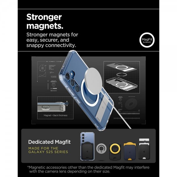 Spigen Samsung Galaxy S25 Deksel Ultra Hybrid S MagFit Clear White