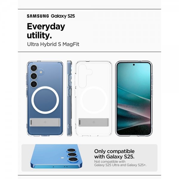 Spigen Samsung Galaxy S25 Deksel Ultra Hybrid S MagFit Clear White