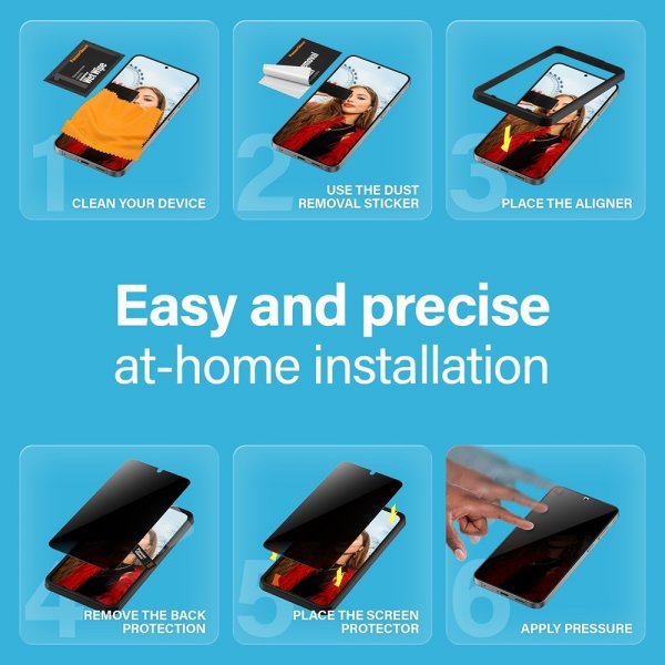 PanzerGlass Samsung Galaxy S24/Galaxy S25 Skjermbeskytter Ultra-Wide Fit Privacy EasyAligner