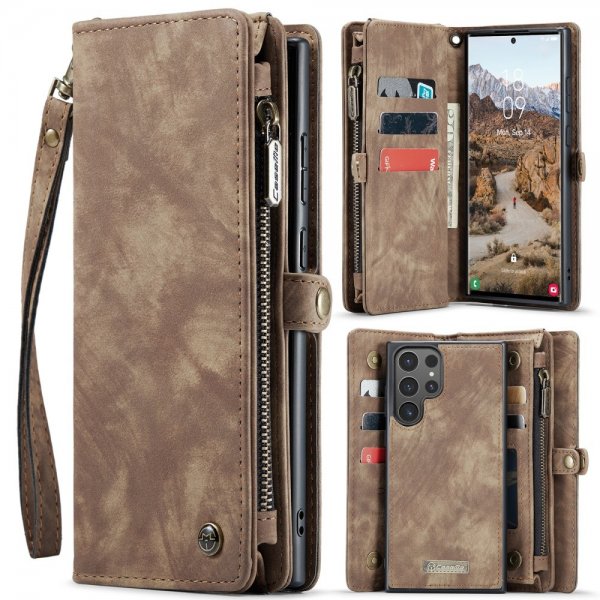CaseMe Samsung Galaxy S25 Ultra Etui 008 Series Avtakbart Deksel Brun