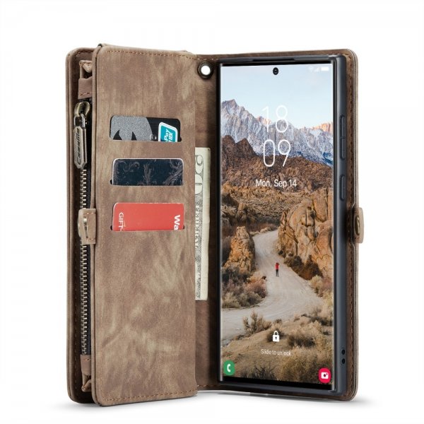 CaseMe Samsung Galaxy S25 Ultra Etui 008 Series Avtakbart Deksel Brun