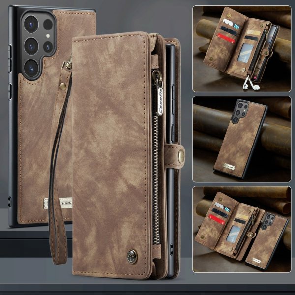 CaseMe Samsung Galaxy S25 Ultra Etui 008 Series Avtakbart Deksel Brun