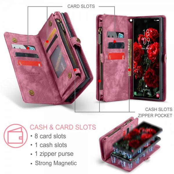 CaseMe Samsung Galaxy S25 Ultra Etui 008 Series Avtakbart Deksel Rød