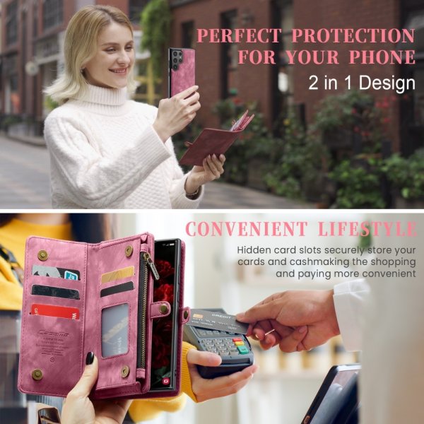CaseMe Samsung Galaxy S25 Ultra Etui 008 Series Avtakbart Deksel Rød
