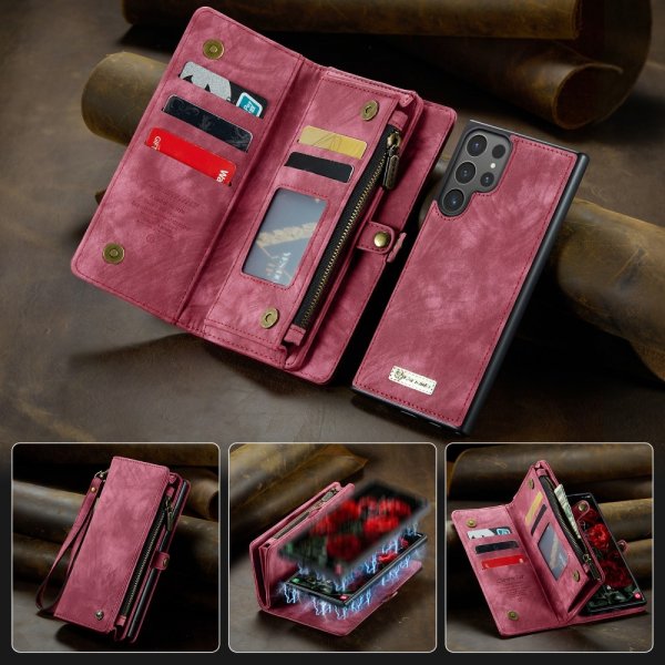 CaseMe Samsung Galaxy S25 Ultra Etui 008 Series Avtakbart Deksel Rød