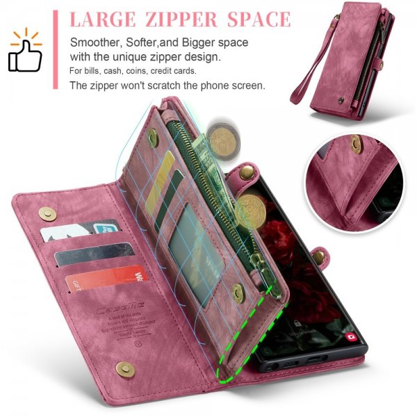 CaseMe Samsung Galaxy S25 Ultra Etui 008 Series Avtakbart Deksel Rød