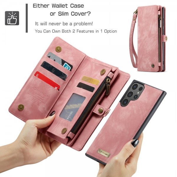 CaseMe Samsung Galaxy S25 Ultra Etui 008 Series Avtakbart Deksel Rosa