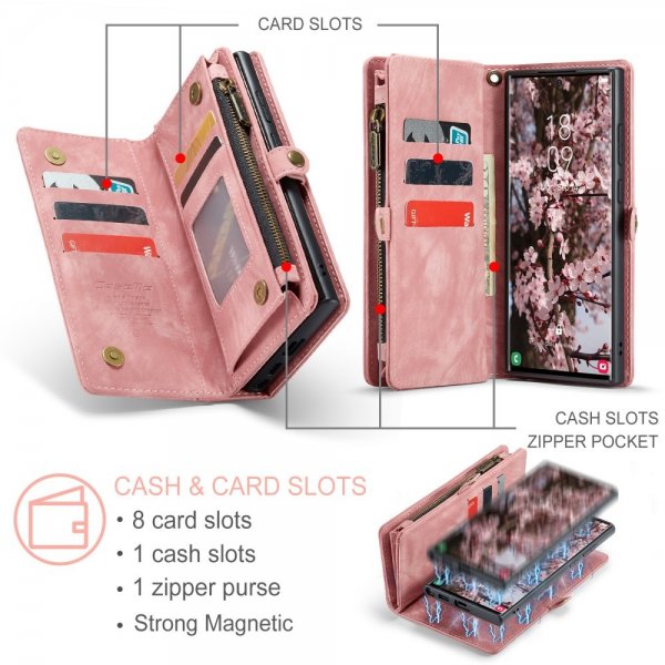 CaseMe Samsung Galaxy S25 Ultra Etui 008 Series Avtakbart Deksel Rosa