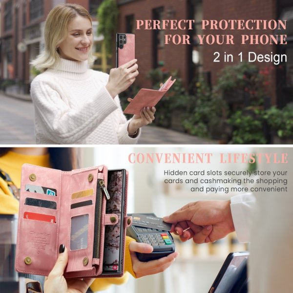 CaseMe Samsung Galaxy S25 Ultra Etui 008 Series Avtakbart Deksel Rosa