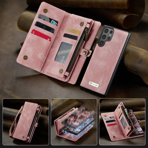 CaseMe Samsung Galaxy S25 Ultra Etui 008 Series Avtakbart Deksel Rosa