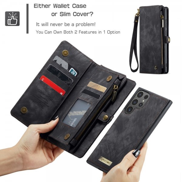 CaseMe Samsung Galaxy S25 Ultra Etui 008 Series Avtakbart Deksel Svart