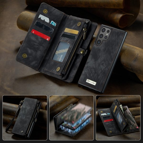 CaseMe Samsung Galaxy S25 Ultra Etui 008 Series Avtakbart Deksel Svart