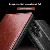 Qialino Samsung Galaxy S25 Ultra Etui Ekte Skinn Brun