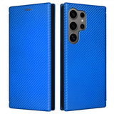 Samsung Galaxy S25 Ultra Etui Karbonfibertekstur Blå