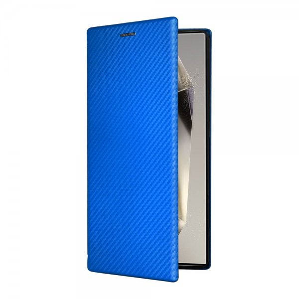 Samsung Galaxy S25 Ultra Etui Karbonfibertekstur Blå