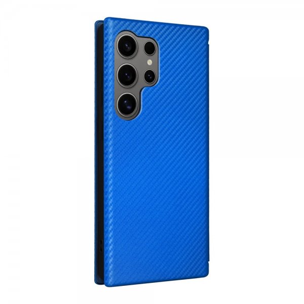 Samsung Galaxy S25 Ultra Etui Karbonfibertekstur Blå