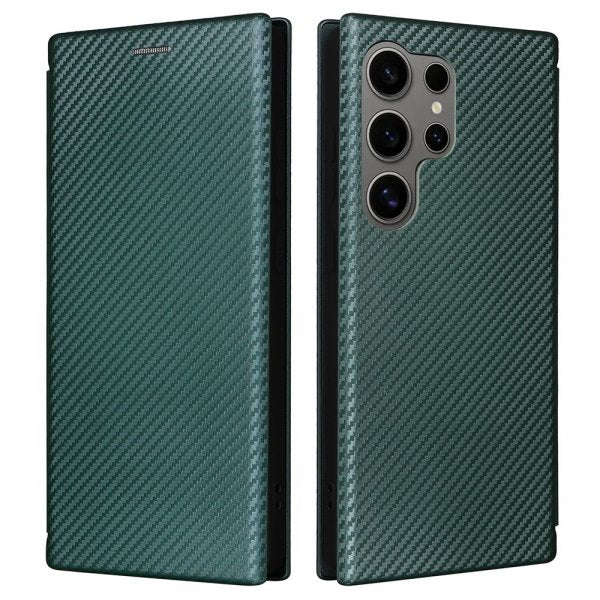 Samsung Galaxy S25 Ultra Etui Karbonfibertekstur Grønn