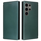 Samsung Galaxy S25 Ultra Etui Karbonfibertekstur Grønn