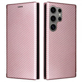 Samsung Galaxy S25 Ultra Etui Karbonfibertekstur Rosegull