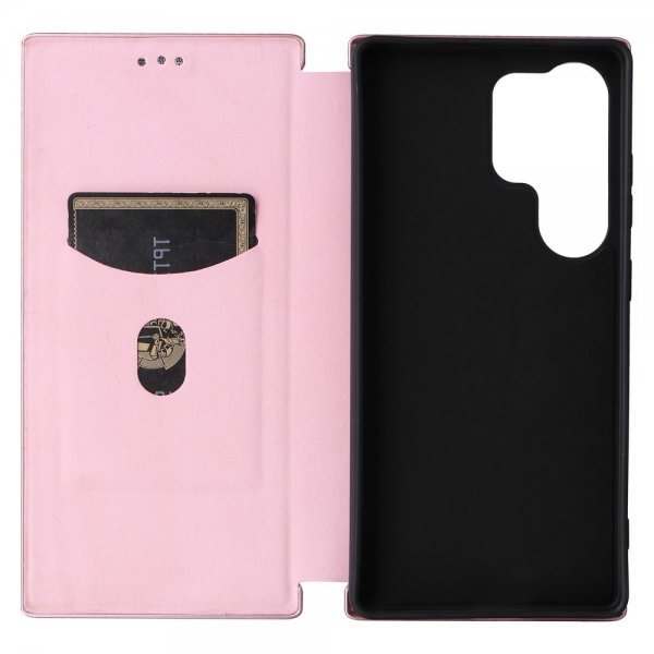 Samsung Galaxy S25 Ultra Etui Karbonfibertekstur Rosegull